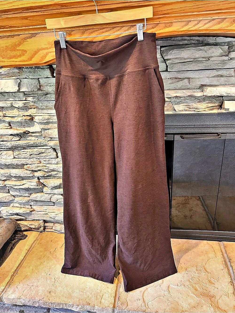 Beyond Yoga Spacedye Laid Back Wide Leg Pant Brown Medium